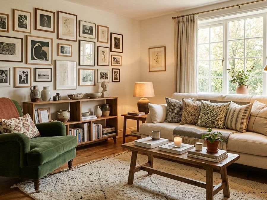 Elegantly styled living room with curated decor by Home Secure Zones